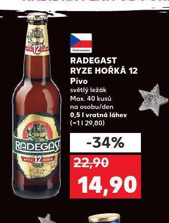 Kaufland Pivo radegast ryze hořká 12 nabídka