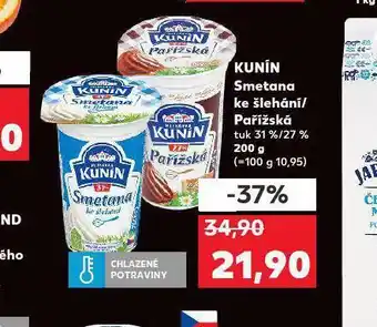 Kaufland Kunín smetana ke šlehání / pařížská nabídka