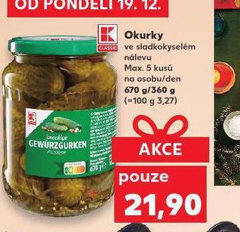 Kaufland Okurky nabídka