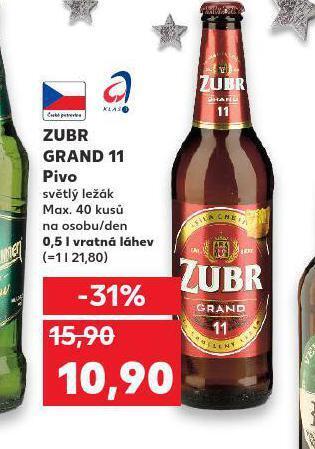 Kaufland Pivo zubr grand 11 nabídka