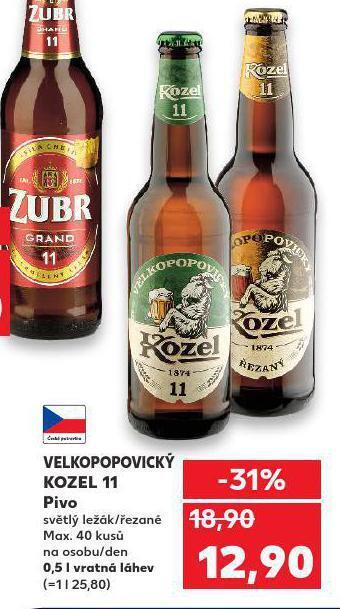 Kaufland Pivo velkopopovický kozel 11 nabídka
