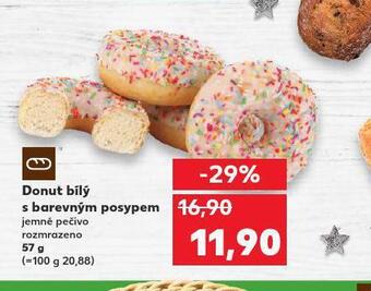 Kaufland Donut bílý s barevným posypem nabídka