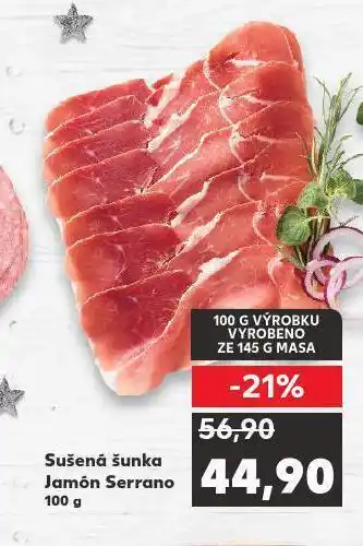 Kaufland Sušená šunka serrano nabídka