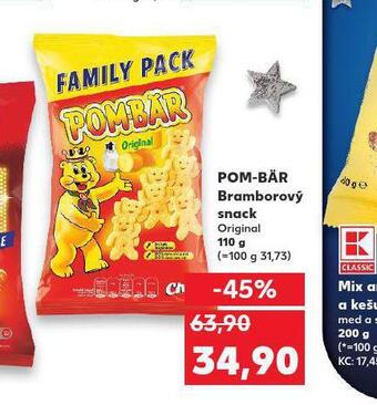 Kaufland Pom bär bramborový snack nabídka