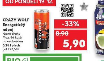 Kaufland Crazy wolf energetický nápoj nabídka