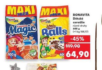 Kaufland Bonavita dětské cereálie nabídka