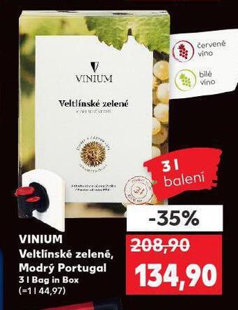 Kaufland Vinium modrý portugal nabídka