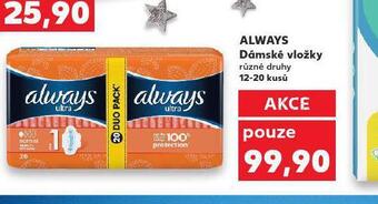 Kaufland Always dámské vložky nabídka