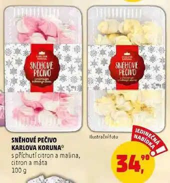 Penny Market Sněhové pečivo karlova koruna* s příchutí citron a malina, citron a máta 100 g nabídka