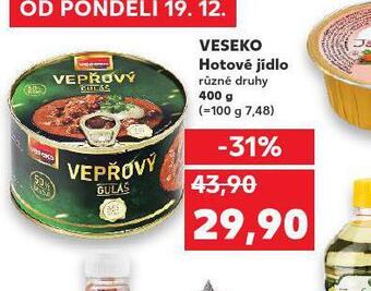 Kaufland Veseko hotové jídlo nabídka