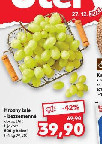 Kaufland Hrozny bílé bezsemenné nabídka
