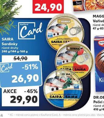 Kaufland Saira sardinky nabídka