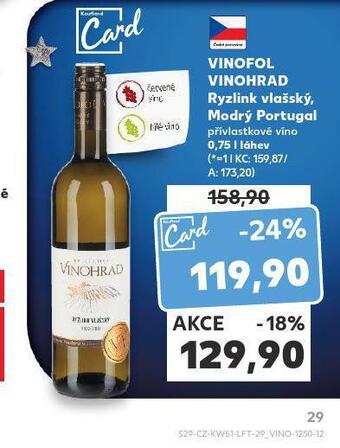 Kaufland Vinofol vinohrad ryzlink vlašský nabídka