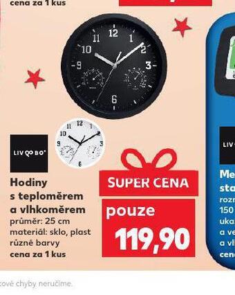 Kaufland Hodiny s teploměrem a vlhkoměrem nabídka