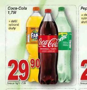 Hruška Coca cola, fanta, sprite nabídka