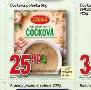 Hruška Vitana čočková polévka nabídka