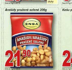 Hruška Arašídy pražené solené nabídka