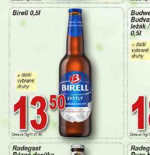 Hruška Pivo birell nealko nabídka