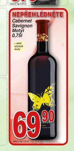 Hruška Cabernet sauvignon motýl nabídka
