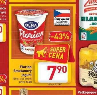 Billa Florian smetanový jogurt nabídka