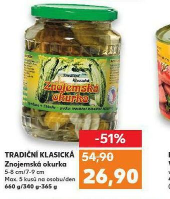 Kaufland Tradiční klasická znojemská okurka nabídka