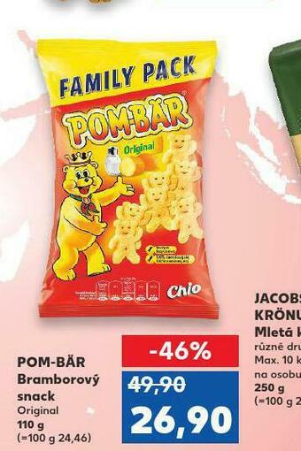 Kaufland Pom bär bramborový snack nabídka
