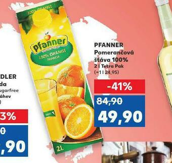 Kaufland Pfanner pomerančová šťáva 100% nabídka