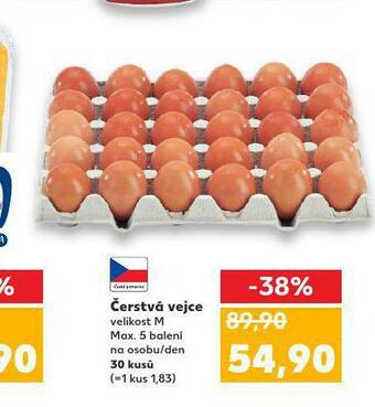 Kaufland Čerstvá vejce m 30 ks nabídka