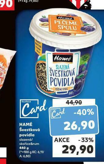 Kaufland Hamé švestková povidla nabídka