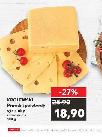 Kaufland Krolewski přírodní polotvrdý sýr nabídka