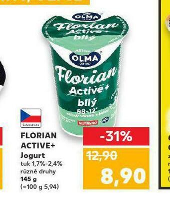 Kaufland Florian active+ jogurt nabídka