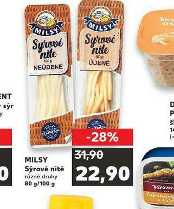 Kaufland Milsy sýrové nitě nabídka