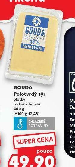 Kaufland Gouda polotvrdý sýr nabídka
