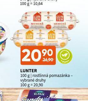 Terno Lunter rostlinná pomazánka nabídka
