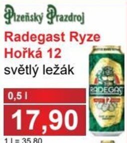 Jip Pizeňský Prazdroj Redegast Ryze Hořká 12 svetlý ležák 0,5l nabídka