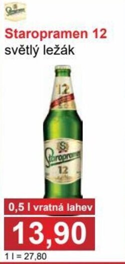 Jip Staropramen 12 světlý ležák 0,5l nabídka