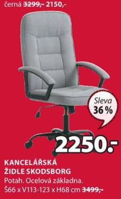 JYSK Kancelářská židle Skodsborg ŠžžxV113-123xH68cm nabídka