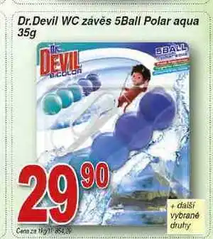 Dr. devil wc závěs 5ball polar aqua 35g