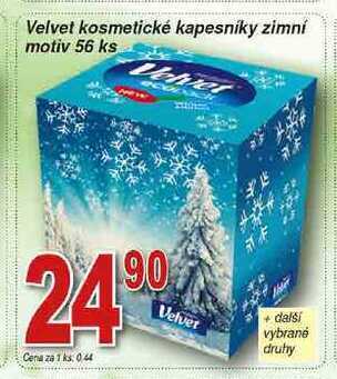 Hruška Velvet kosmetické kapesníky zimní motiv 56 ks nabídka