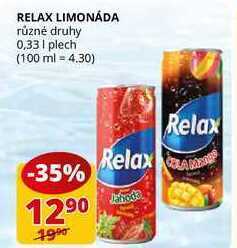 Flop Relax limonáda různé druhy 0,33l plech nabídka