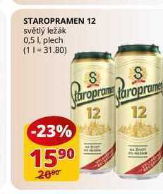 Flop Staropramen 12 světlý ležák 0,5 l, plech nabídka