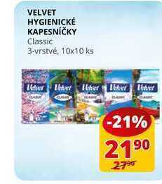 Flop Velvet hygienické kapesníčky classic 3-vrstvé, 10x10 ks nabídka