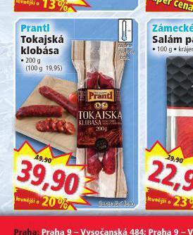 Norma Tokajská klobása nabídka