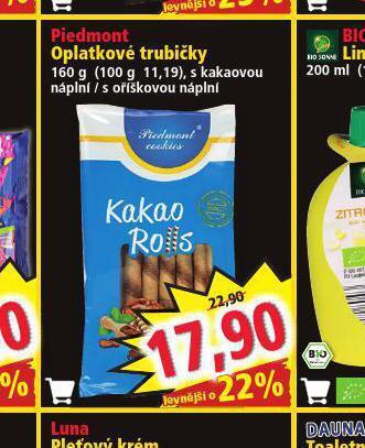 Norma Piedmont oplatkové trubičky nabídka
