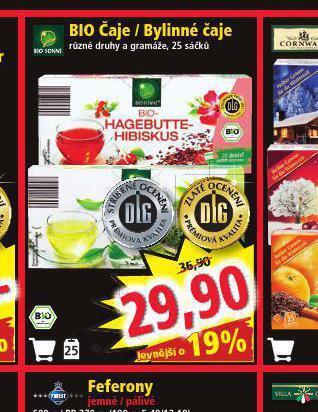 Norma Bio čaje / bylinné čaje nabídka