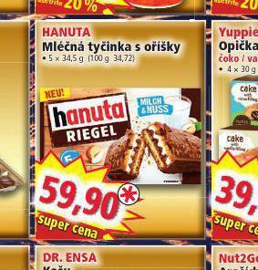 Norma Hanuta mléčná tyčinka s oříšky nabídka