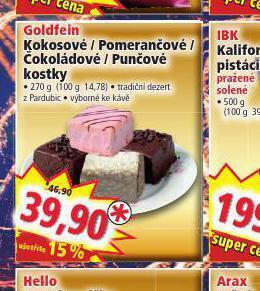 Norma Goldfein kokosové / pomerančové / čokoládové / punčové kostky nabídka