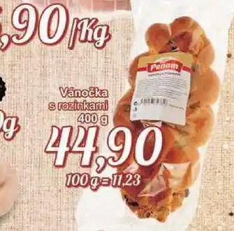 Jip Vánočka s rozinkami 400 g nabídka