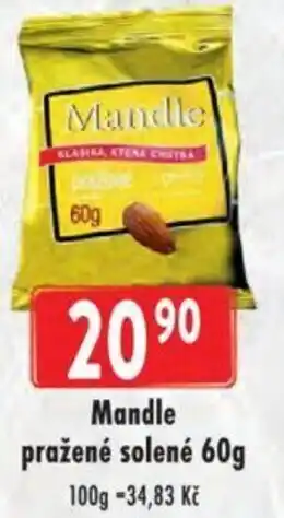 Astur&Qanto Mandle pražené solené 60g nabídka