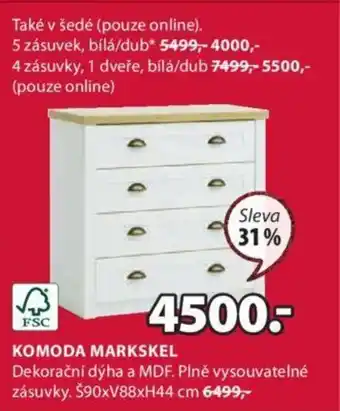 JYSK Komoda markskel 90x88x44cm nabídka